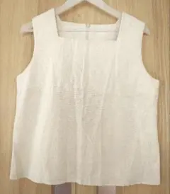 Laurenhi リネンアイボリー ノースリーブ トップス