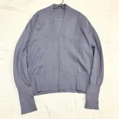 【セゾンドパピヨン】ニット Vネック 長袖 無地 シンプル L