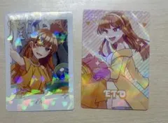 カラフルピーチえとさんぷぴぱトレカ２枚(ホロ)