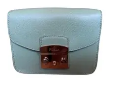 FURLA フルラ　メトロポリス　 レザー ショルダーバッグ　グリーン
