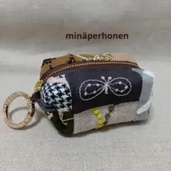 ミナペルホネン　ミニポーチ　ボックスポーチ　パッチワーク　ハンドメイド