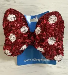 東京ディズニーリゾート　ミニー リボン ヘアゴム　スパンコール