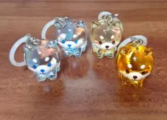 柴犬 クリア めじるしアクセサリー キーホルダー 4個セット