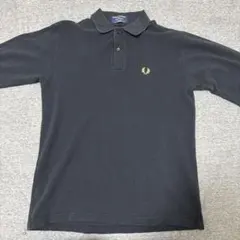 FRED PERRY ブラック 長袖ポロシャツ S イングランド製