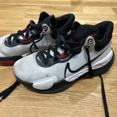 Nike バスケットボールシューズ ホワイト/ブラック/レッド - メルカリ