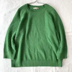 【ホブズ】ニット 綿100％ クルーネック 長袖 無地 カジュアル M