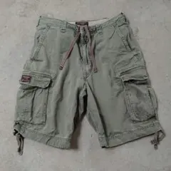 Abercrombie&Fitch ドラゴンプリントカーゴショーツ カーキ 古着