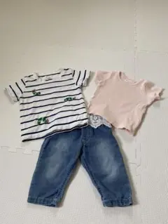 グラニフはらぺこあおむしTシャツとデニムパンツセット　3つ