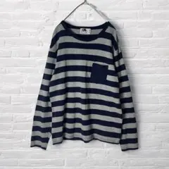 フルーツオブザルーム　ロンT　Tシャツ　ボーダー　胸ポケット　アメカジ　古着