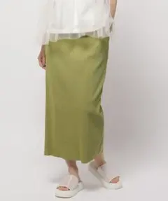 niko and ... セルフカットリブスリットスカート　ライトグリーン