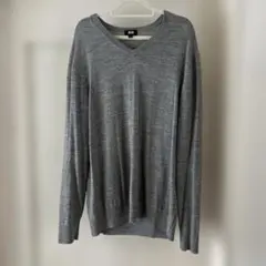 UNIQLO グレー Vネック ニットセーター L