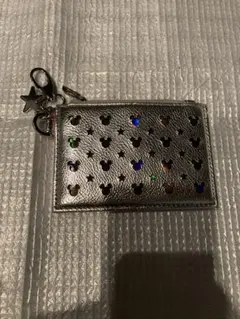 ミッキー型ホログラムシルバーカードケース