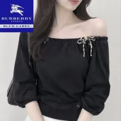 BURBERRY バーバリー オフショルカットソー ノバチェック　サイズ38