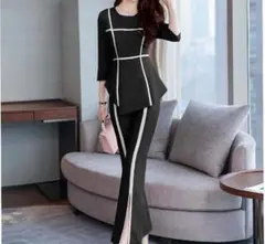 秋の新しい気質のスーツは薄くて大きいサイズのツーピースのスーツでした