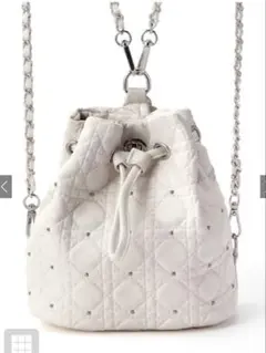 GRL 2Wayキルティングスタッズリュック[dd455] ホワイト