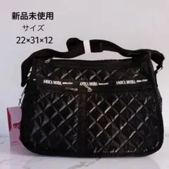 ​新品 未使用 ショルダーバッグ 黒 多機能 大容量 A4収納可 軽量レディース