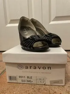 【大幅値下げ】aravon パンプス　ブラック　22㎝のサムネイル