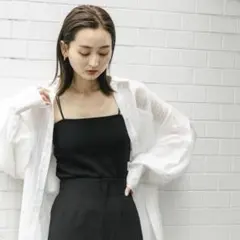SENSE OF PLACE ダブルストラップカップキャミソール ブラックのサムネイル