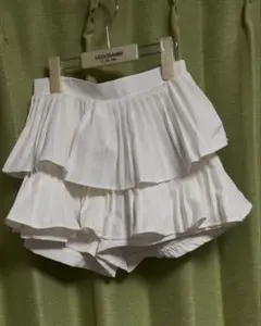 【最終値下げ！送料込】SHEIN フリル付きホワイトミニスカート