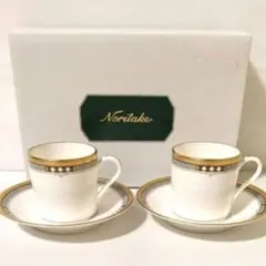 未使用 ノリタケ サンクエトワールライン 2客 デミタスカップ ソーサー