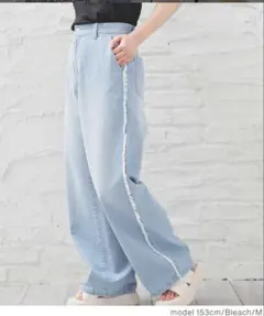 Honeys ハニーズ 脇フリンジデニムパンツ ワイドパンツ