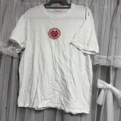 W♡C 半袖 Tシャツ ホワイト チャイナ風刺繍 ダブルシーのサムネイル