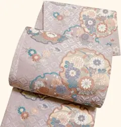 A 194袋帯 六通柄 唐織　四季花　正絹 着物