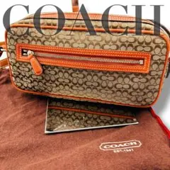 極美品 コーチ ショルダーバッグ 6341 シグネチャー キャンバス レザー