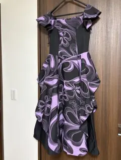 【美品 日本製 フラダンス衣装】パープル Paondor ワンピース ドレス 紫 日本製 フラダンス衣装】パープル Paondor ワンピース ドレス 紫 光沢