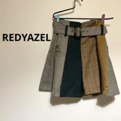 REDYAZEL チェック柄パッチワークミニスカート