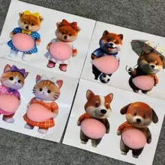新品 ぷくっと立体♪アニマルシールセット スクイーズ感触 ぷにぷにお腹