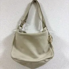 モラビト アイボリー レザーバック　トートバック　金具つき