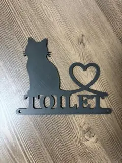 TOILET ウォールアート 猫とハート 北欧風 壁飾りのサムネイル