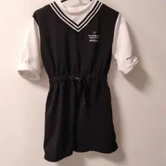 半袖ワンピース 黒と白