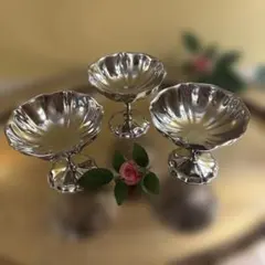 フランスアンティーク 花リム アイスクリーム カップ 3個 - メルカリ