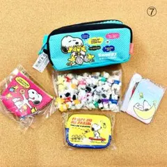 ⑦ 送料無料♪ スヌーピー ペンポーチ(ブルー)＆雑貨 5点セット