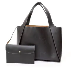 【極品】ステラマッカートニー ロゴ ラージ トートバッグ 黒 502793