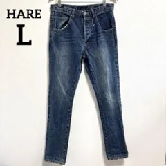 HARE バックジップポケット ボタンフライ デニムパンツ Lサイズのサムネイル