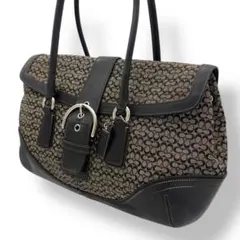 COACH ソーホー ワンショルダーバッグ シグネチャー グレー ブラック