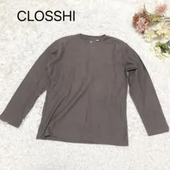 s3256【クロッシー】長袖 カットソー シンプル コットン100％ 茶色