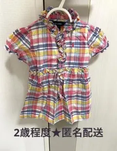 Ralph Lauren チェック柄 半袖ワンピース 24m 2歳 女の子
