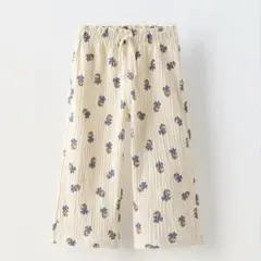 ZARA ベビー 新品 フラワープリントテクスチャーパンツ 104