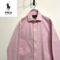 超人気❗️ラルフローレン　ワンポイントロゴシャツ　M 90s刺繍古着希少レア長袖