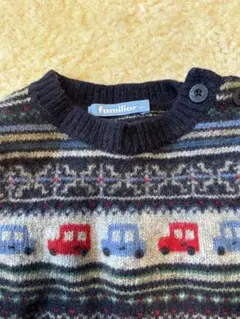 familiar 車柄 ニットセーター
