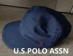 U.S.POLO ASSNデニムキャップ 赤い刺繍付き