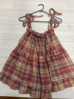 チェック柄フリルビスチェ