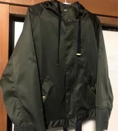 レイカズン 上着 ショート丈 ブルゾン ウインドブレーカー カーキ