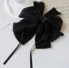 ★シフォン ブラック リボン ヘアアクセサリー