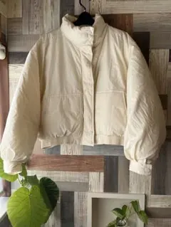 【SLY】ホワイトダウンジャケット◇コットン100%◇クロップド丈◇軽量