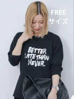 最終値下げ　新品　サマンサモスモスブルー　発泡プリント　ロゴロンT ブラック